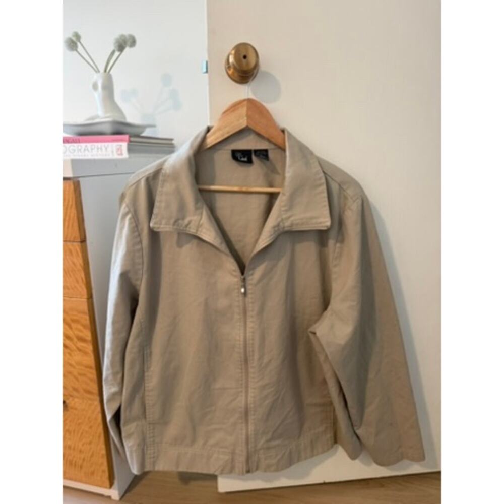 Vintage Lee Y2K Zip Front Jacket‎ Beige Utility Coat 🧥